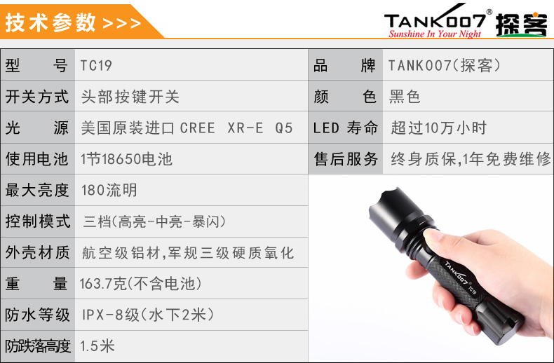 選購(gòu)強(qiáng)光手電筒什么品牌好？探客TANK007手電筒生產(chǎn)廠家